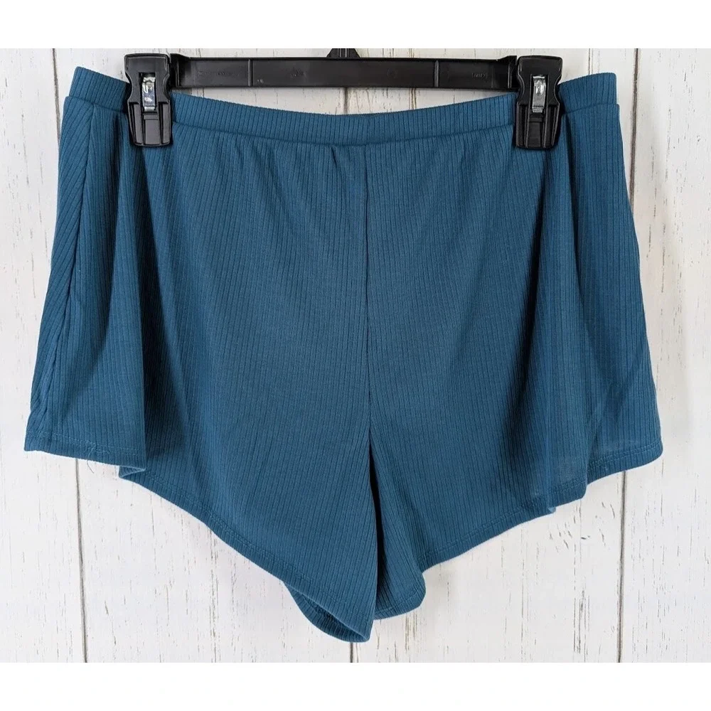 Adore Me Size Medium‎ Womens Blue Ribbed Intimate Shorts NWT